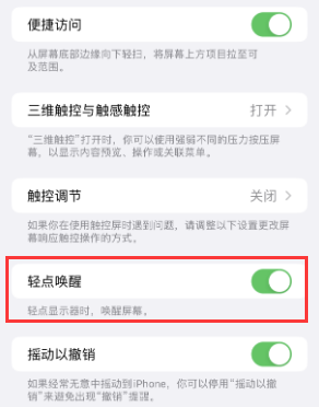 易门苹果授权维修站分享iPhone轻点无法唤醒怎么办 