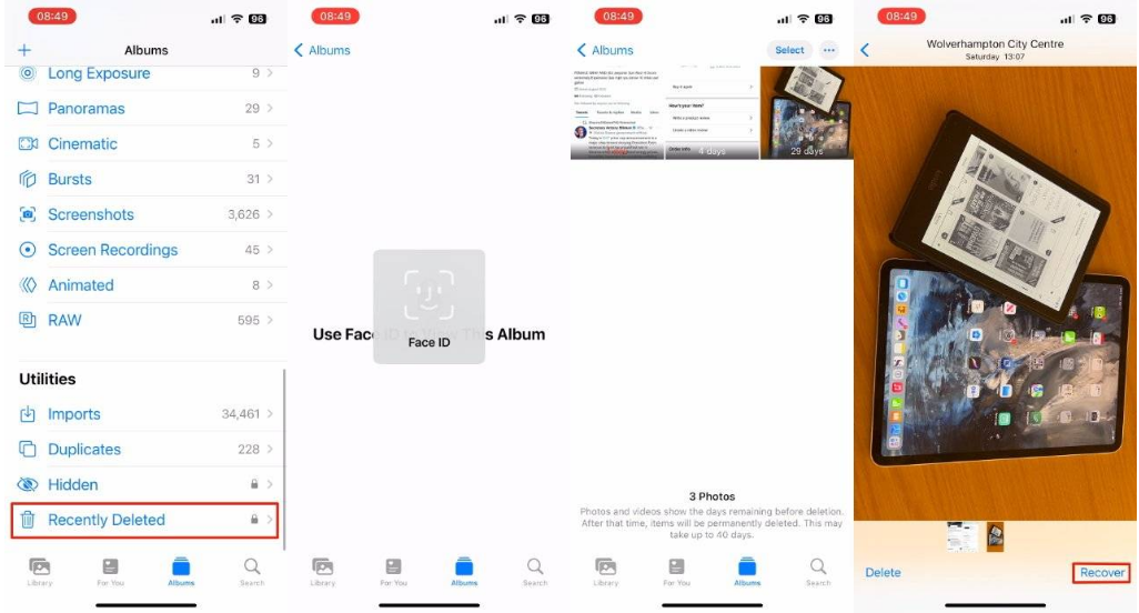 易门苹果14维修分享 iPhone14 上恢复已删除的照片 