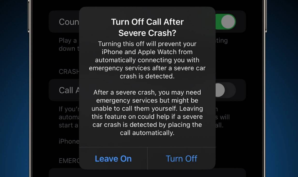 易门苹果14维修分享 iPhone 14 和 Apple Watch 上关闭崩溃检测 